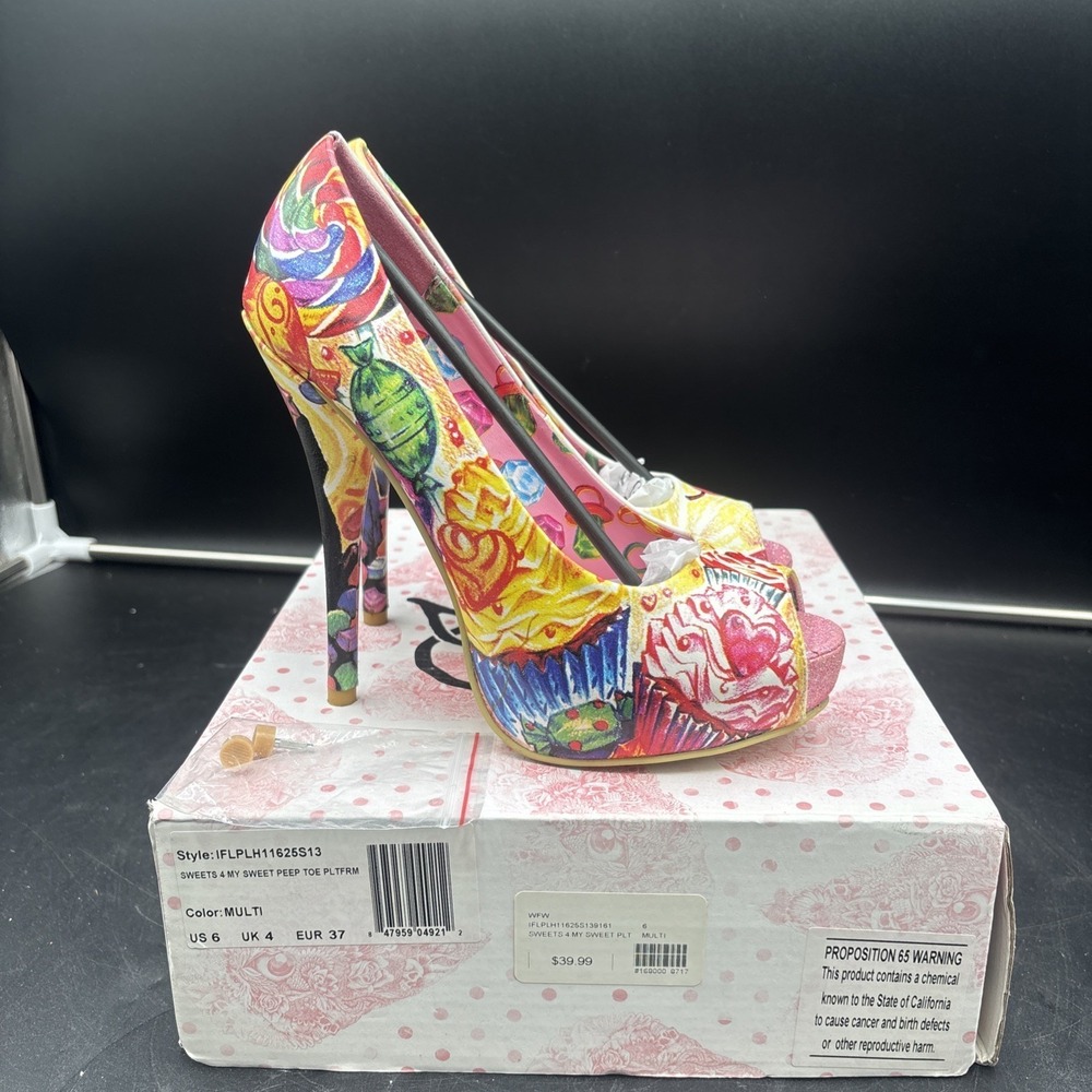 Iron Fist x Latisha Wood Sweet For My Sweet Candy Glitter Ring Pop Platform SZ 6